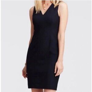 Ann Taylor Women's Black Sleeveless Lined V-Neck Sheath Dress Size 6